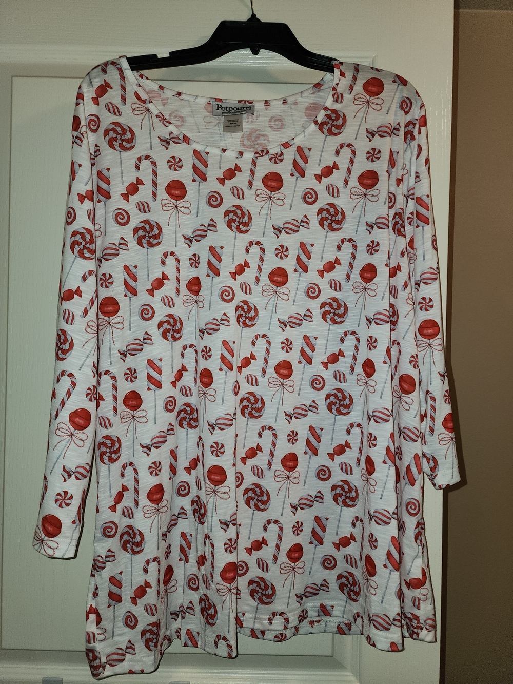 Potpourri White Long-Sleeve Candy Print Tee